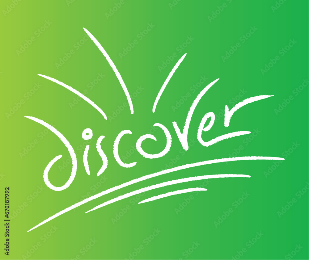 Obraz premium discover word in green background. discover logo