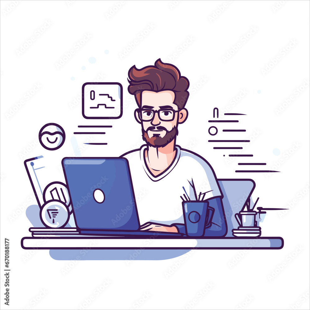 illustration of web development programmer and coding website illustration of web development programmer and coding website