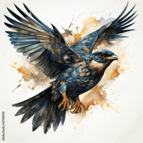 Waterco Nighthawk white background illustration, Generative Ai photo