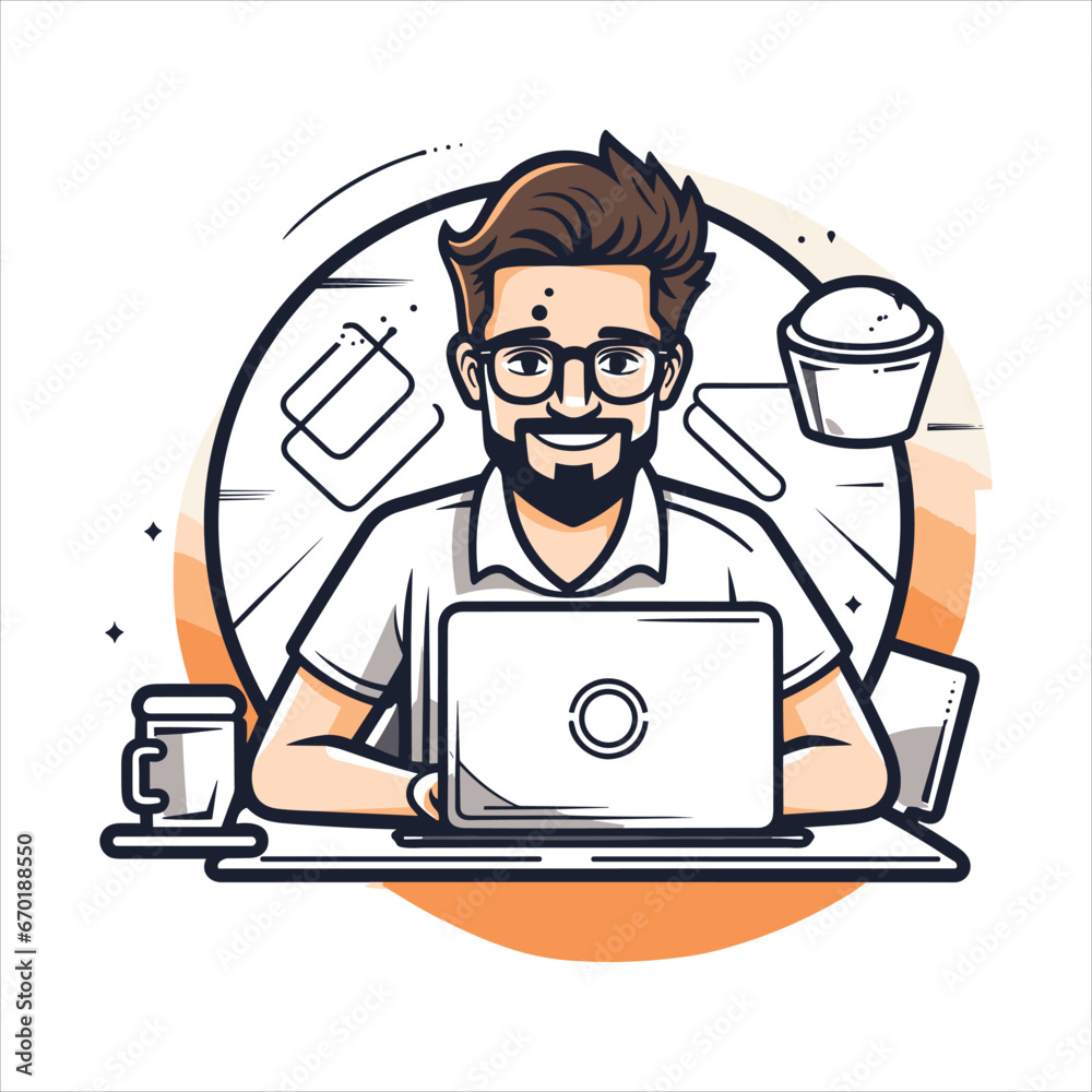 illustration of web development programmer and coding website illustration of web development programmer and coding website