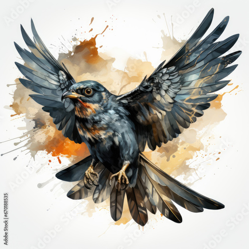 Waterco Nighthawk white background illustration, Generative Ai photo