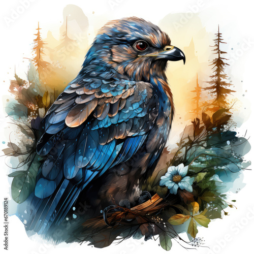 Waterco Nighthawk white background illustration, Generative Ai photo