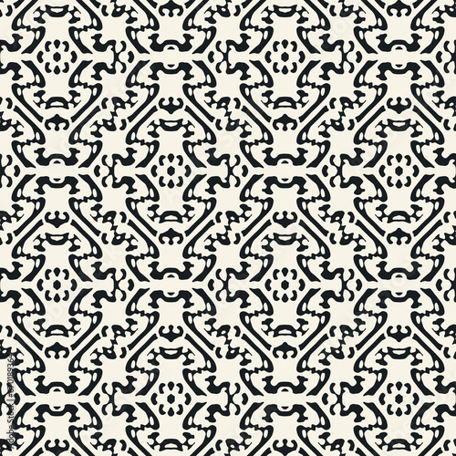 Monochrome Ornate Elements Kaleidoscope Textured Pattern