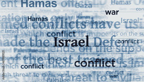 Israel Hamas Palestine conflict war news titles illustration