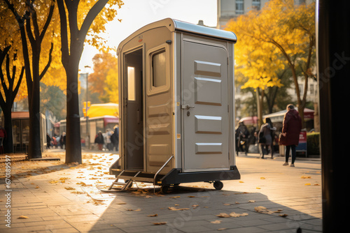 Freestanding street toilet , urban planning