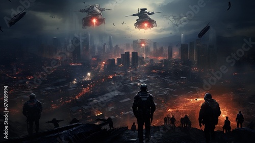 The war between humans and machines, a new world order, drones and robots in combat