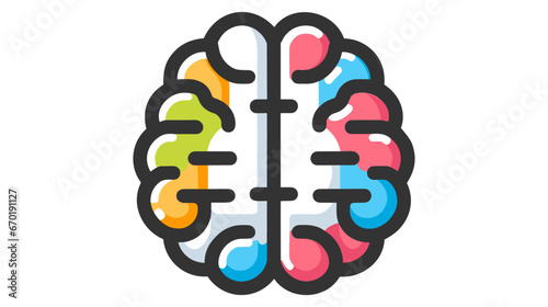 Brain colored Icon Vector Illustration. Logo Template