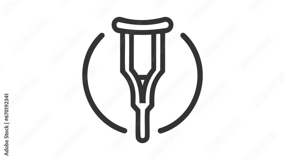 Crutch icon, logo isolated on white background. Vector illustration Crutch icon, logo isolated on white background. Vector illustration
