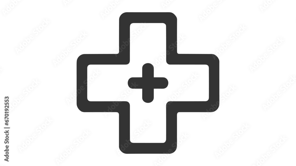 Medical cross line icon. linear style sign for mobile concept and web design