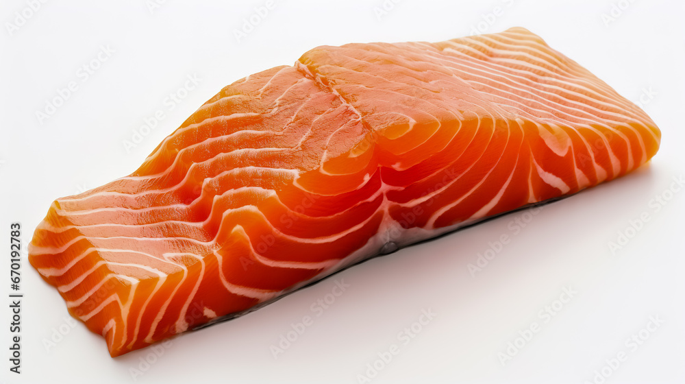 Chopped fresh raw salmon isolated on white. Chopped fresh raw salmon isolated on white.