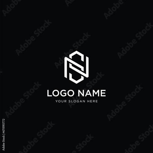 initial letter SN or NS logo design template modern minimalistic stock vector