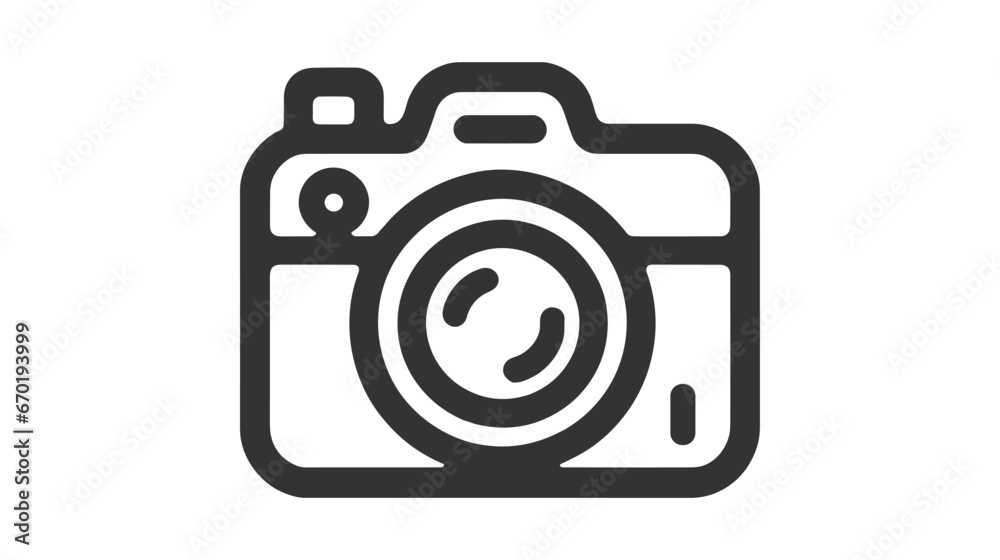 Photo camera linear vector icon isolated on white background Photo camera linear vector icon isolated on white background