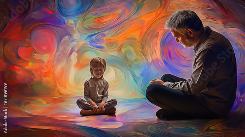 The Inner Child and Psychedelic Assisted Therapy, Interpretive Abstract (Digital Art, 4000x2242, 300 dpi)