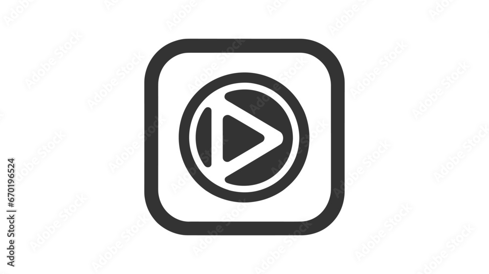Play button vector icon isolated on white background Play button vector icon isolated on white background