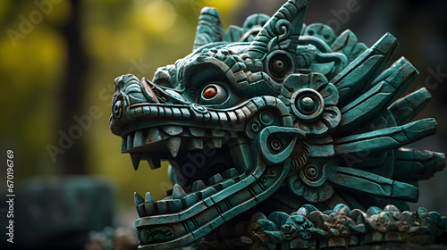 Piedra y cultura: El legado de los aztecas escultura de Quetzalcóatl la serpiente emplumada
