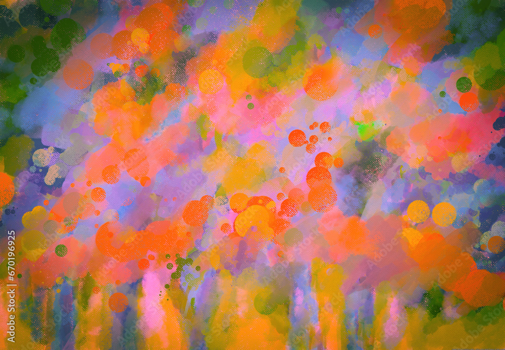 Colorful Trees in a Forest Impressionistic Whimsical Vibrant & Uplifting Spring & Summer Trees  -Digital Painting, Illustration, Art, Artwork, Background, Backdrop, Wallpaper, 