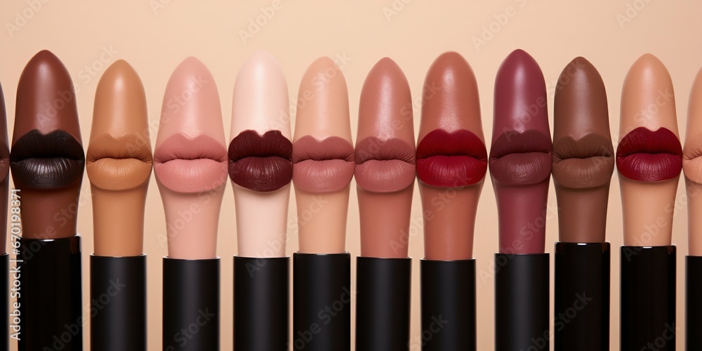 Obraz premium Enhancing Lip Contour with Cosmetic Pencils. Generative ai