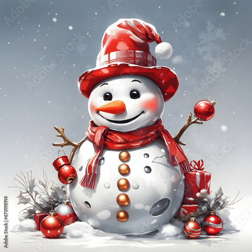Snowman Delight in Winter Wonderland