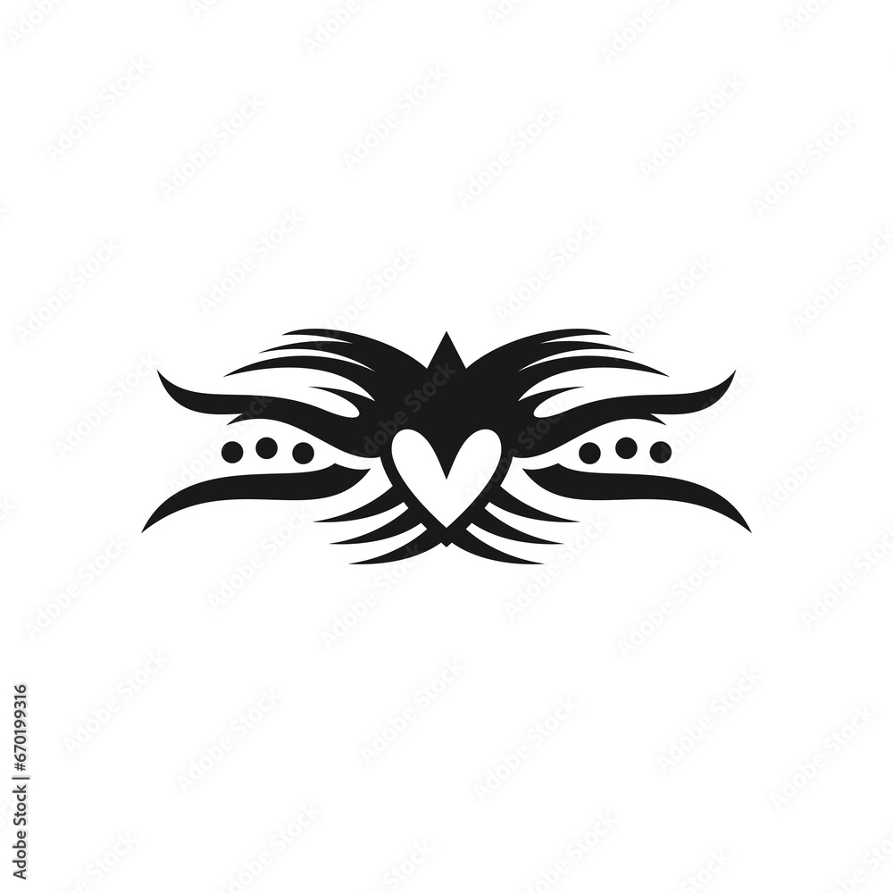 Obraz premium Silhouette tribal art design vector