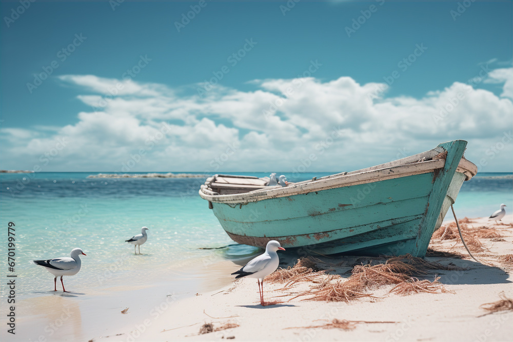 Obraz premium boats on the beach