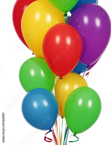 colorful balloons isolated on white  birthday  party  decoration.
