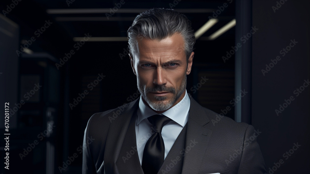 The Stare of Achievement: Wealthy Businessman's Portrait The Stare of Achievement: Wealthy Businessman's Portrait