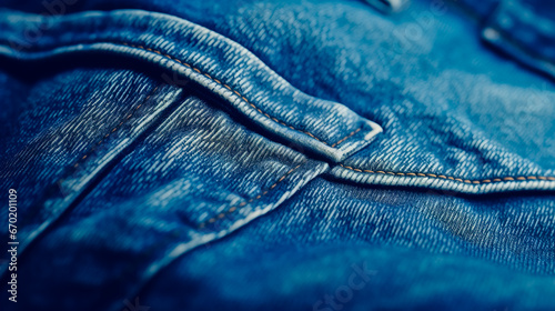 Jeans pockets. blue jeans macro texture background. photo