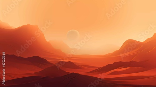 Red Desert Dunes at Sunset