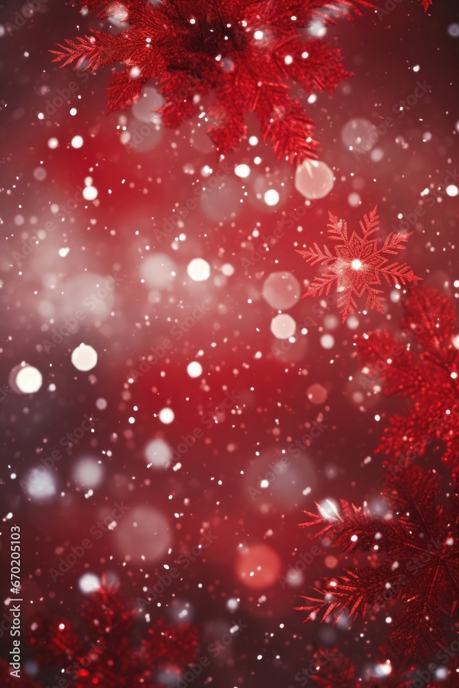 A festive background featuring red and white colors with beautiful snowflakes. Perfect for holiday-themed designs and decorations