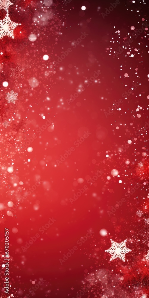 A vibrant red background with delicate snowflakes and sparkling stars. Ideal for festive occasions and winter-themed designs A vibrant red background with delicate snowflakes and sparkling stars. Ideal for festive occasions and winter-themed designs
