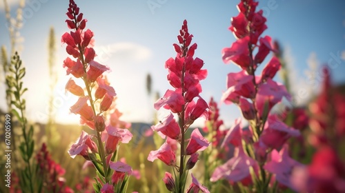 A single Silvermist Snapdragon standing tall in a field  its intricate details and vibrant colors captured in high resolution