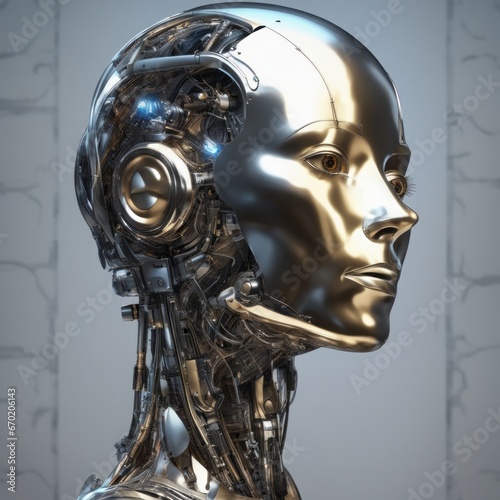 3D render. futuristic cyborg head 3D render. futuristic cyborg head cyborg with metal head