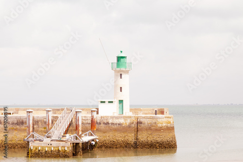The small lighthouse at the harbor of La Flotte