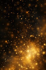 A black and gold background filled with numerous stars. Suitable for various uses