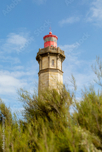 Grand Phare des Baleines lighthouse in the small city of saint-clement