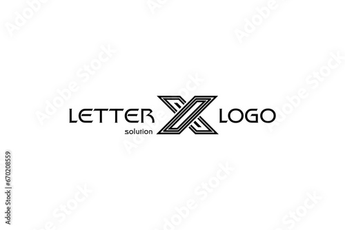 Template logo design with creative letter x