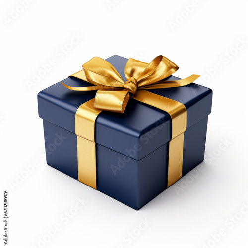 blue gift box isolated on white