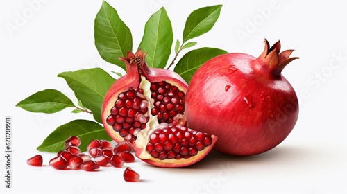 pomegranate with leaves