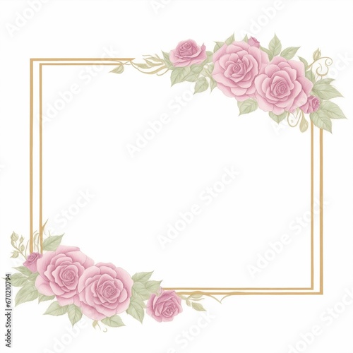 Luxury flower border frame for invitation card