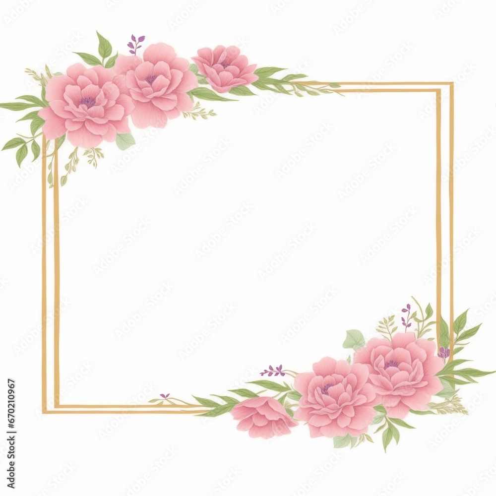 Luxury flower border frame for invitation card