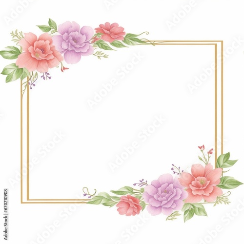 Luxury flower border frame for invitation card