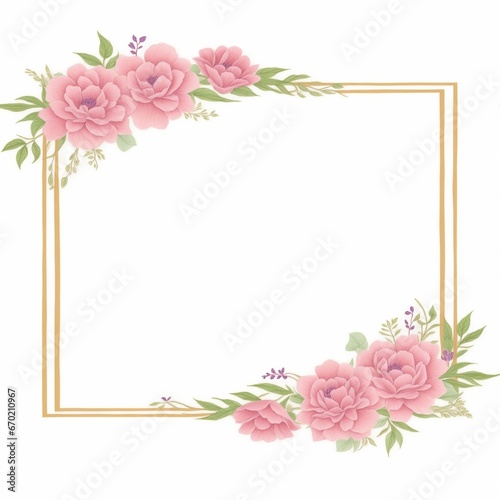 Luxury flower border frame for invitation card