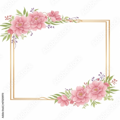 Luxury flower border frame for invitation card © Rahmat