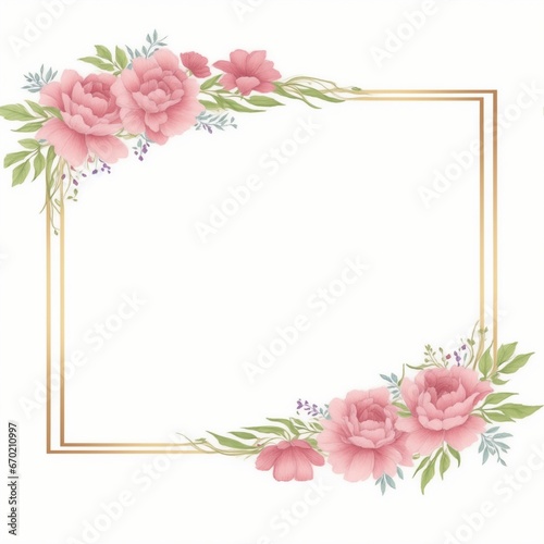 Luxury flower border frame for invitation card
