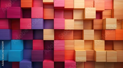 Abstract background with wood blocks