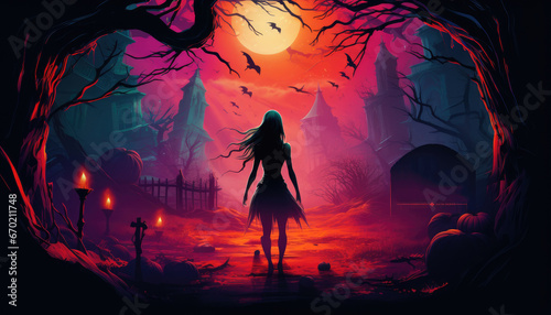 Background for Halloween celebration party poster design