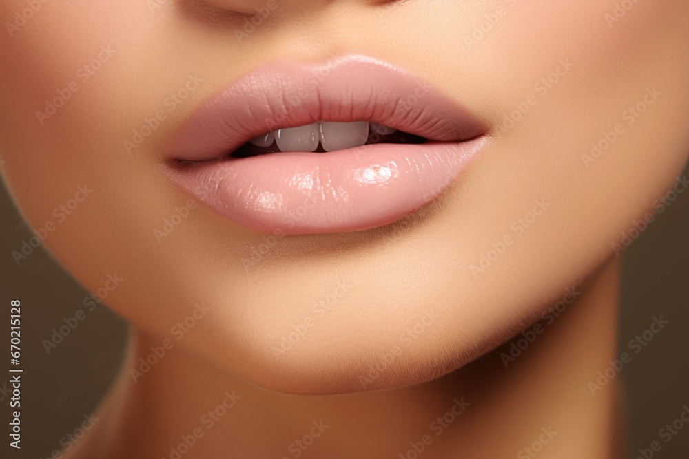 Obraz premium Beautiful sensual female lips close up