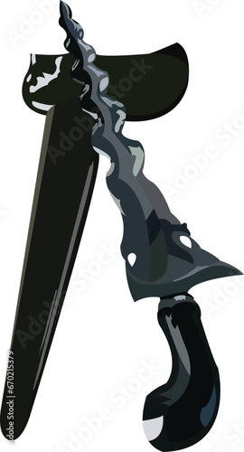 keris traditional weapon from indonesia illustration vector