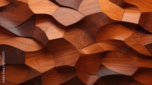 Fototapeta Naklejka Na Ścianę i Meble -  3d wood design wall - generative ai