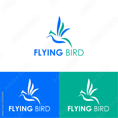 little bird silhouette logo - light background vector design